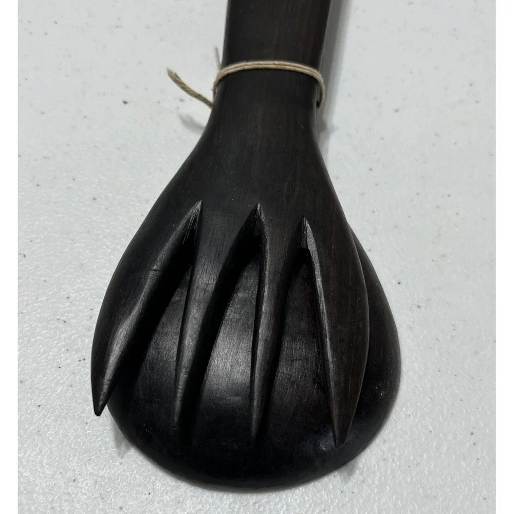 Hand‎ Carved Wooden Elephant Serving Salad Spoon & Fork 12